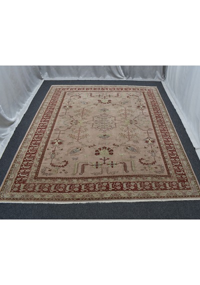 Zehra Abla Halı Vintage El Dokuma 6m2 Eskitme Pastel Kula İzmir Yün Salon Halısı 5715 Renkli