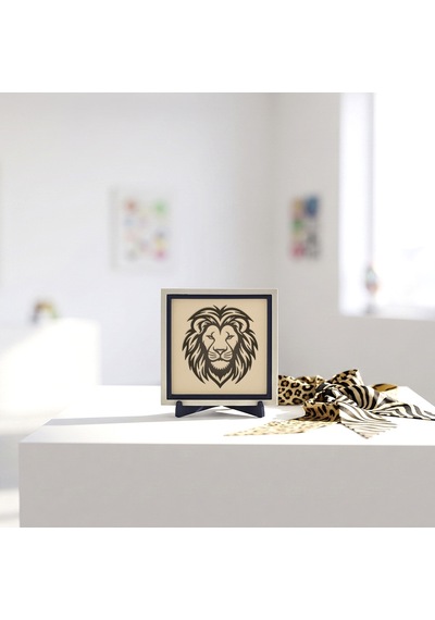 Aslan Figürü Detaylı Butik Dekoratif Obje, Modern Ev Dekorasyonu İçin Şık Tasarım 10x10 Cm
