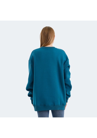 Slazenger VADIM Oversize Kadın Oversıze Petrol Sweatshirt