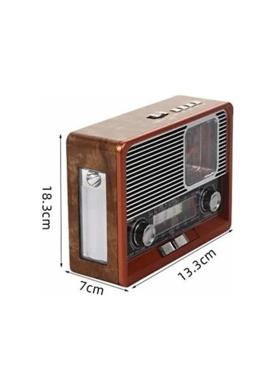 Mey İthalat Vintage Nostaljik Radyo Aux Usb Sd Kart Girişli Şarjlı Bluetooth Bağlantılı 02605329