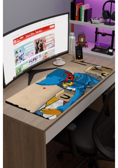 Poppy Playtime Kaymaz Dikişli Kauçuk Oyuncu Mousepad V4 - 90x40 Xxl Gaming Mouse Pad Fare Altlığı