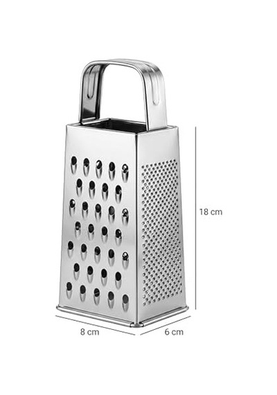 Paslanmaz Çelik 4'ü 1 Arada Rende, Kompakt Tasarım, 18x8x6 Cm, Peynir Sebze Ve Meyve Rendesi