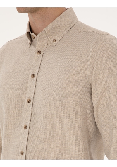Pierre Cardin Erkek Bej Gömlek Desenli 50316768-vr011 Bej