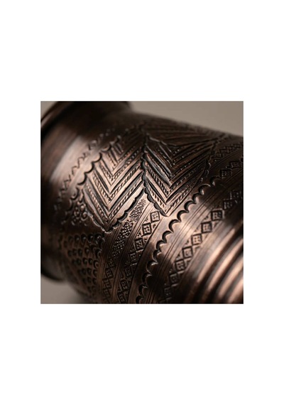 Üzüm Desenli Bakır Sürahi 2 L Kapaklı Eskitme Bakır Renk 1,2 Mm El İşçiliği - Bakır Bileklik Hediyedir