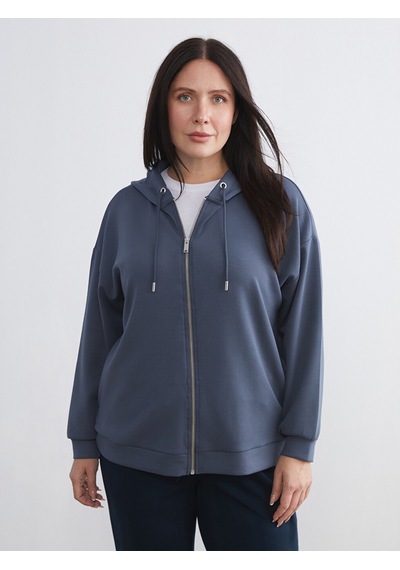 Lcw Everyday Antrasit Kapüşonlu Oversize Kadın Fermuarlı Sweatshirt