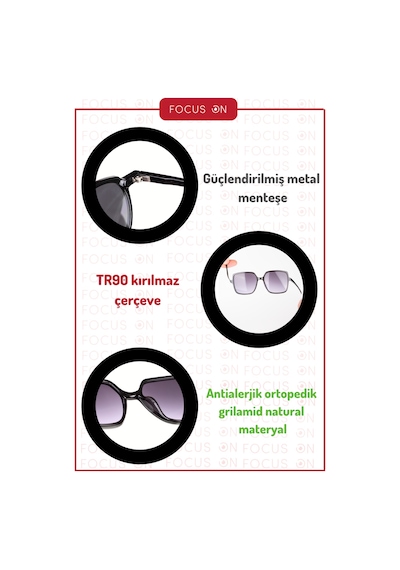 Focus On TS011 Clara Burgundy Kadın Kadın Güneş Gözlüğü