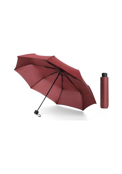 Eleven Markets Mini Çanta Boy Bayan Şemsiyesi Bordo Manuel Şemsiye Bordo