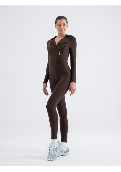 Lismina Shadow Fit Spor Tayt Tulum Kahverengi