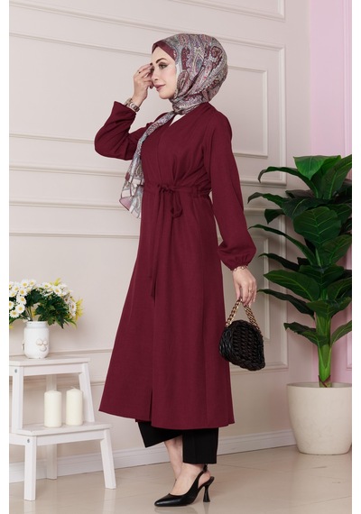 Sevitli Yandan Bağlamalı Mevsimlik Kap-bordo-4825 Bordo