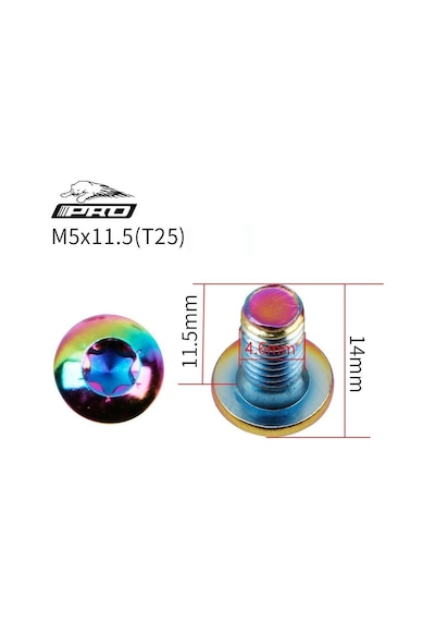 Pro Bisiklet Scooter Fren Disk Vidası Rotor Civatası 6 Vida Mtb Rotor Vidası 12li Paket Rainbow
