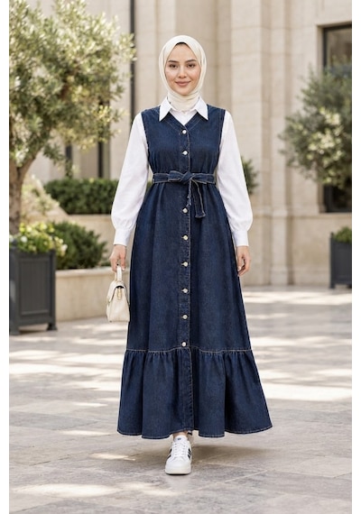 Hb Harma Time Butik Kadın Düğmeli Kuşaklı Eteği Fırfırlı Koyu Mavi Kot Jile Koyu Mavi Koyu Mavi Hb Harma Time Butik Kadın Düğmeli Kuşaklı Eteği Fırfırlı Koyu Mavi Kot Jile Koyu Mavi Koyu Mavi