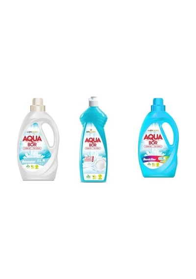 Aquabor Doğal Mineralli Sıvı Beyaz + Elde Bulaşık + Sıvı Renkliler 3 Lü Set 80340251
