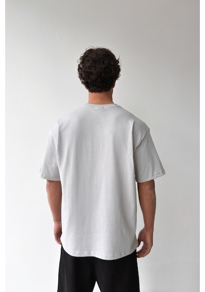 Flaw Atelıer Basic Oversize Fit Taş Rengi Tişört-29502