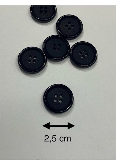 Trençkot Mont Düğmesi Italyan Düğme 20'lı Set Siyah 2,5 Cm M8926