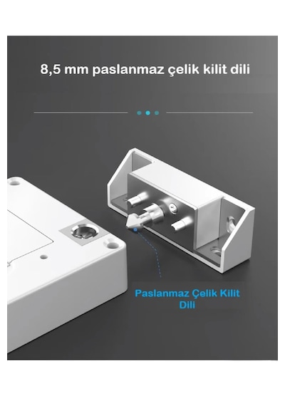 Elektronik Akıllı Anahtarsız Çekmece -dolap Kilidi Gizli Çekmece Kilidi Ve Manyetik Güvenlik Çözümü Beyaz