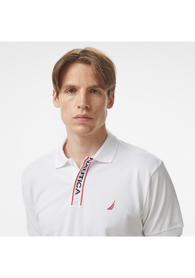 Nautica Erkek Beyaz Classic Fit Polo Yaka T-shirt Düz K55306t Beyaz