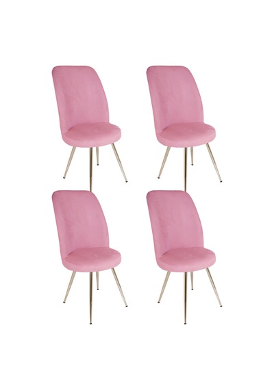 Saray Sandalye 4 Adet - Pembe Çok Renkli