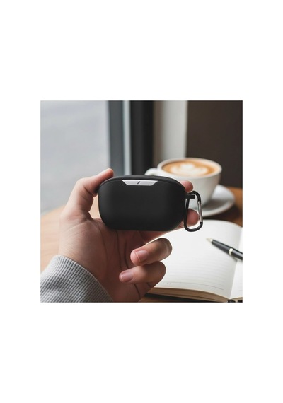 Caseonn Jbl Vibe Buds 2 Kılıf Askı Aparatlı Mat Silikon Siyah