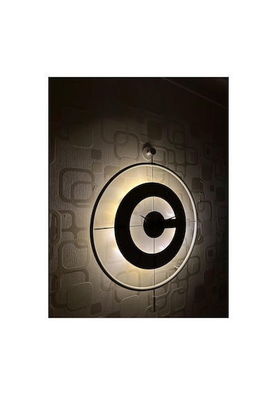 Pey Aksesuar Metal Camlı Duvar Saati 60x80 Cm Büyük Boy Işıklı Gerçek Cam Duvar Saati Modern Tasarım M63-beyaz-şeffaf-beyaz-gold