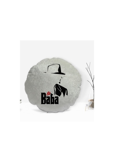 Bk Gift Baba Godfather Tasarımlı Yuvarlak Dekoratif Kırlent Yastı (505937176)