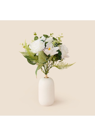 Deco Gül 7'li Buket Çiçek - Beyaz - 38 Cm Çok Renkli