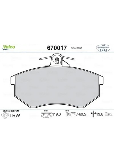 Audi A4 B7 On Fren Balatasi 1.6 2005-2008 Valeo 670017