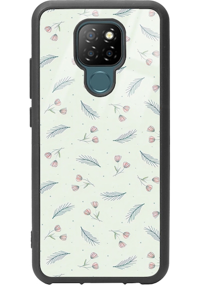 General Mobile Gm 20 Yeşil Yapraklı Tasarımlı Glossy Telefon Kılıfı Çok Renkli
