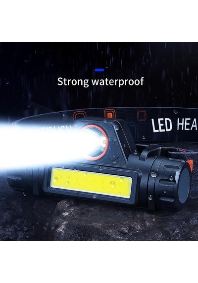 200 Lümen Mir Led Kafa Feneri Mini Led Far Usb Şarj Edilebilir Ayarlanabilir Açı Su Geçirmez Hafif Cob Kafa Lambası Dağ Tırmanışı Gece Balıkçılık Enerji Sınıfı A Siyah