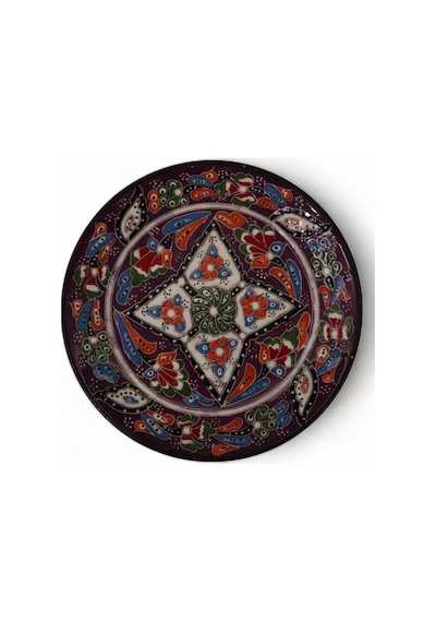 Özel Motifli Mor Renkli Tabak 18 Cm
