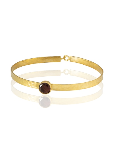 Kadir Jewellery 22 Ayar Altın Kaplama El İşçiliği Zirkon Taşlı Kadın Kelepçe Bilezik Kuru Erik