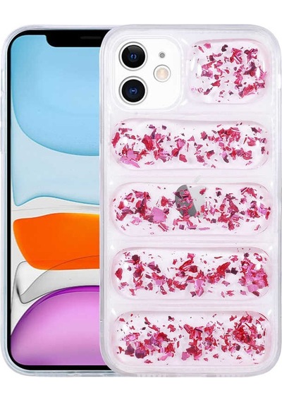 Apple Uyumlu iPhone 12 Kamera Korumalı Simli Airbag'li Zore Dalga Kapak