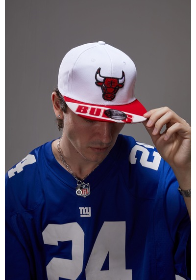 Berellini Bulls Hip-hop Şapka Özel Kolleksiyon Beyaz - Kırmızı