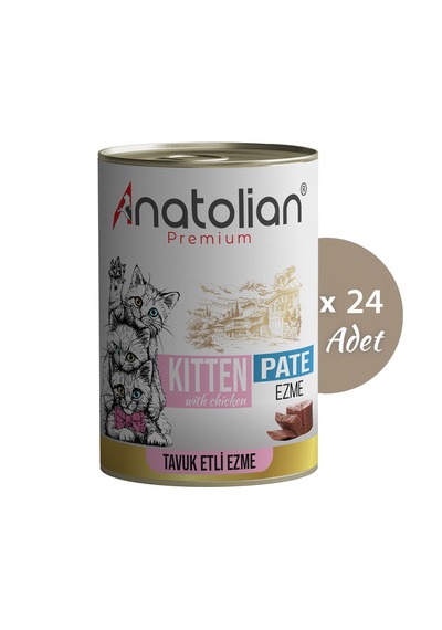 Anatolian Premium Tavuklu Ezme Yavru Kedi Konservesi 24 X 400 G