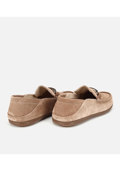 Hotiç Erkek Süet Deri Bej Toka Detaylı Comfort Loafer