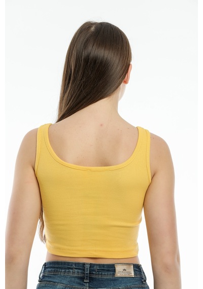 Kadın Crop Örme Atlet-tişort Spr21y12 001