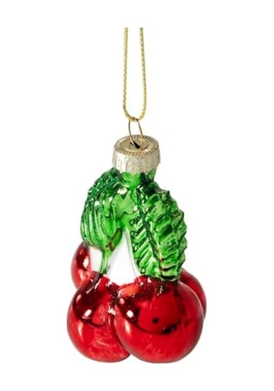 Sour Cherry Ağaç Süsü 8 Cm Açık Ahşap