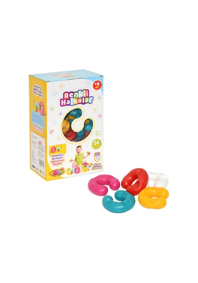 Renkli Halkalar Puzzle Birleştirme Oyunu Eğitici Oyuncaklar 24 Pa