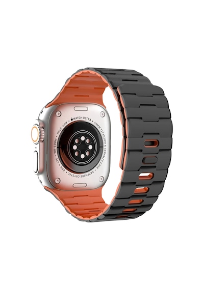 Apple Watch Ultra 49mm Uyumlu Wowen Kordon - Siyah-turuncu