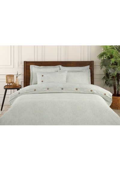 Özdilek Sadem Organik Soft Linen King Size Saten Nevresim Takımı Krem