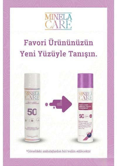 Minela Care Mineral Filtreli Yüz Ve Vücut Güneş Kremi SPF50 110 G