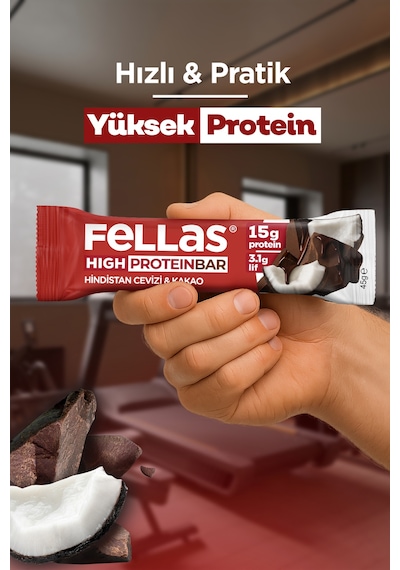 Yüksek Protein Bar - Hindistan Cevizli Ve Kakaolu 45 G X 12 Adet