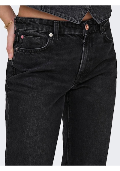 Only Onljacı Mw Straıght Bl Dnm Cro Kadın Siyah Jean - 15301779 Siyah