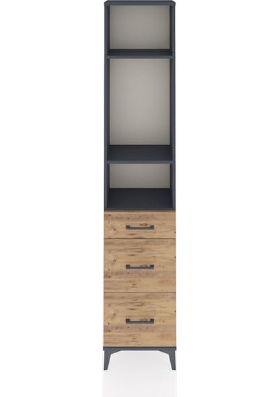 Arges Dolap 3 Raflı 3 Çekmeceli 44x30x221 Antrasit-çam Antrasit