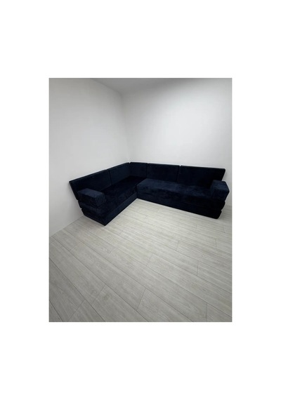 Premium Kadife Kumaş, Konforlu Yer Kanepesi ,modüler Şark Köşesi Takımı - Lacivert - 40 Cm- L Set
