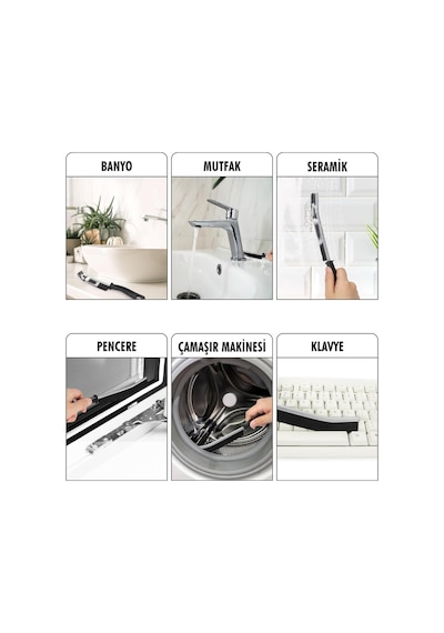 2 Li Çok Amaçlı Temizlik Fırçası & Derz Fırçası & Mutfak Banyo Temizlik Fırçası 14383350