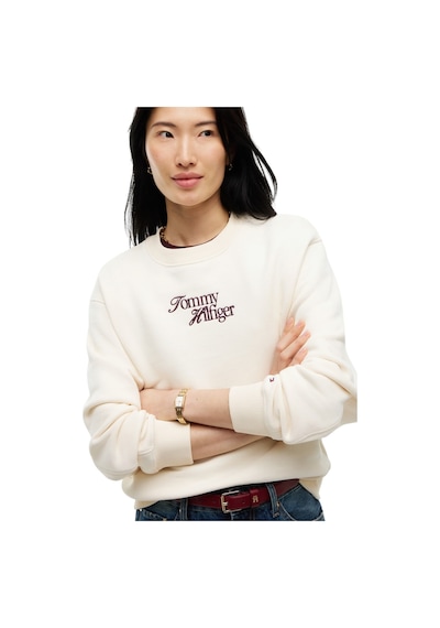 Tommy Hilfiger Scrıpt Regular C-nk Swt Kadın Bej Sweatshirt - Ww0ww51598