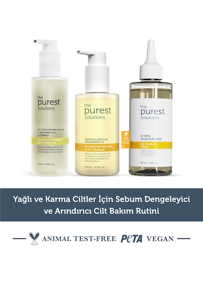 Yağlı Ve Karma Ciltler İçin Arındırıcı Ve Sebum Dengeleyici Cilt Bakım Seti
