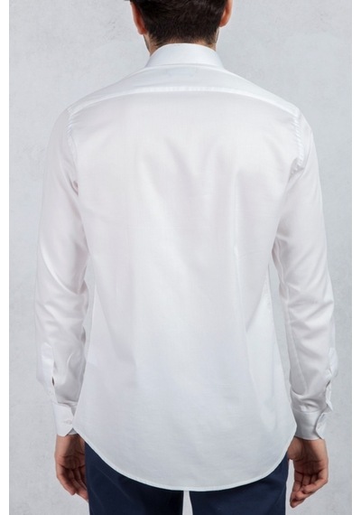 Beyaz Slim Fit Erkek Gömlek Beyaz