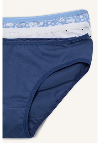 Defacto Kalp Desenli Ribana 3lü Slip Külot Kız Çocuk H1388a826smbe574 Mavi-be574