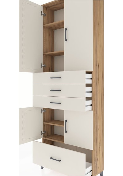 Arges Dolap 5 Raflı 4 Çekmeceli 4 Kapaklı 88x30x243 Çam-aytaşı Antrasit Arges Dolap 5 Raflı 4 Çekmeceli 4 Kapaklı 88x30x243 Çam-aytaşı Antrasit